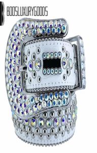 2022 Designer Riem Simon Riemen voor Mannen Vrouwen Glanzende diamanten riem wit cintura uomo boosluxurygoods300W1650093