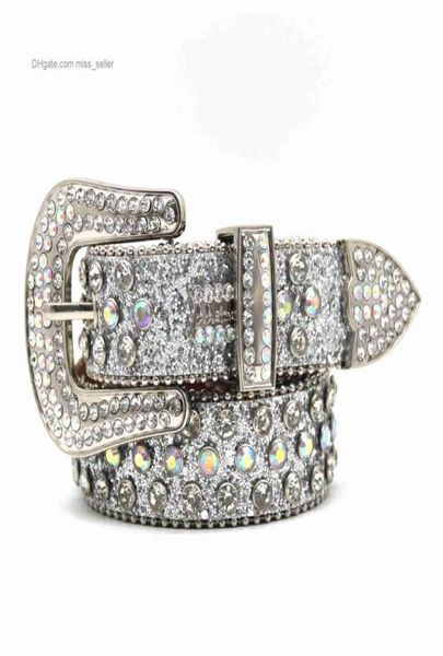 2022 Designer BeltSimon Ceinture diamant clou perle incrustée couleur pistolet taille brillante personnalité personnalité rue mode net rouge style3673465