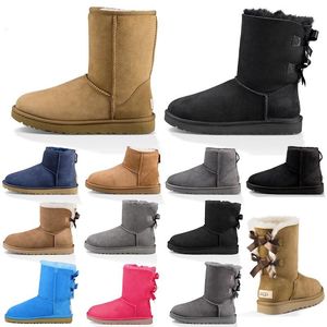 2022 Designer laarzen enkel korte laars winterschoenen klassieke drievoudige zwarte kastanje paars roze marine grijs fashion klassiek dames meisjes laarsjes dames sneeuw