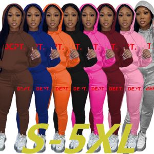 2024 Designer Brand Femmes Survêtements Costumes de jogging Imprimer 2 pièces Ensembles Sweats à capuche Pantalons à manches longues Sweatsuits Sportswear Tenues 5XL Plus Taille Vêtements décontractés 8913-0