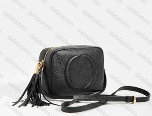 SOHO kleine lederen disco -tas in zwart lederen Dames Designer Camera Messenger Bag