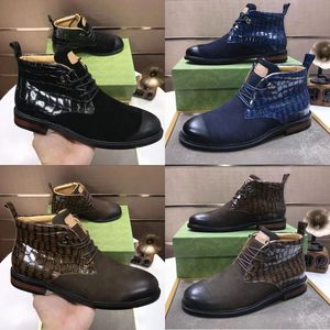 2022 Designer classique de luxe haut haut bottes décontractées G famille hommes 100% cuir protection contre le froid modèle de mode chaussures hiver hommes bottes à fond épais antidérapantes tailles 38-44