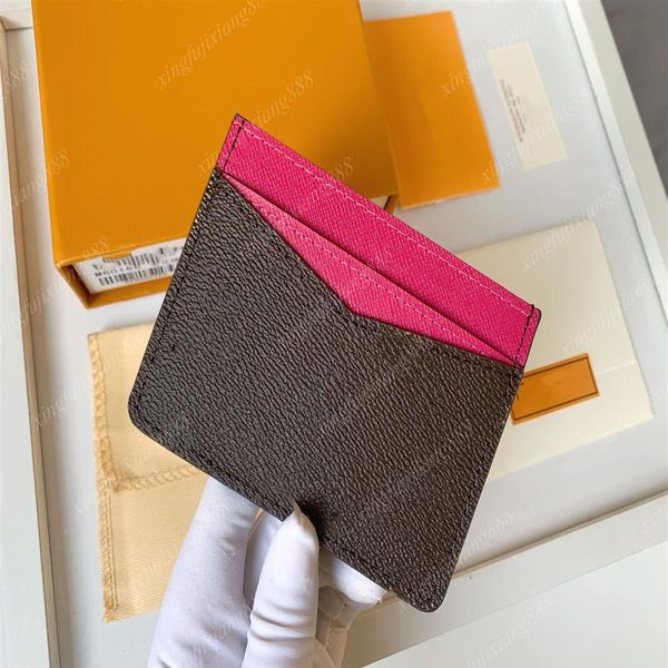 2022 Designer en cuir véritable femmes hommes porte-cartes mode court luxe multiple Mini portefeuille clé pièce porte-carte Damier M60166225M