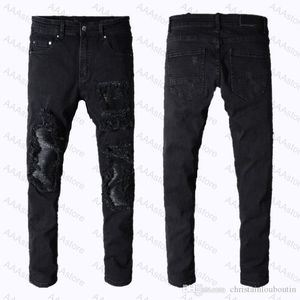 2022 Designer Jeans Vêtements Pantalons Men Femmes T-shirts Panther Print Army Green Détruit Homme Slim Denim Biker Skinny Jean N6N5