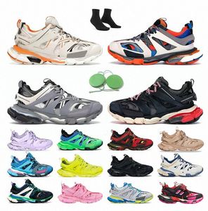 2022 Designer Luxurymerk Men Women Casual Shoes Track 3 3.0 Black Pink Sneakers Tess.S. Gomma lederen trainer nylon gedrukt platform trainers schoen R9HD#