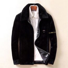 Herenbontkleding zwarte hoogwaardige nertsfluwelen warme jas mode- en vrijetijdsmerk een verscheidenheid aan stijlen geïntegreerde winter nerts 3XL 2XL