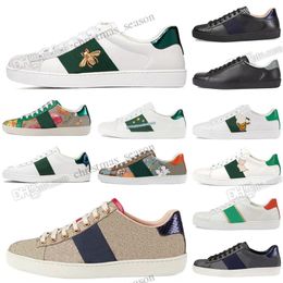 Hommes Femme Casual Chaussures Chaussures en cuir Stripes plate-forme plate blanche Walking Tiger White Sports Trainers