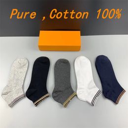 2022 Designer Hommes Femmes Chaussettes Cinq Marque Luxe Sports Hiver Maille Lettre Imprimé Coton Homme Femme Avec Boîte Pour Cadeau JA