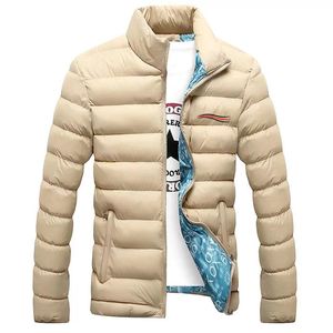 2022 Designer nieuwe mode heren winter warme jas stand kraag slanke casual jas katoen geveinde jassen parka overjas dikke jas