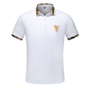 Heren T-shirts Polo's Casual shirts korte mouw print plus size heren klassieke zakelijke knop revers slank fit hoogwaardige shirt heren massief kleuren shirt stijlvol #34