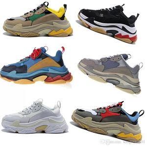 2022 diseñador Paris para hombres mujeres negro rojo blanco Triple-s Casual Dad Shoes plataforma tennis shoe17FW Triple s Sneakers 36-45