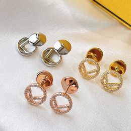 2022 Designer Rose Gold Gold Stud Oreads pour femmes hommes Perle Pendante Hoop Earring Luxurys Designers Lettre F Boucles d'oreilles D2201232Z 240Z