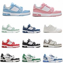 2022 Designer Sneaker Virgil Trainer Casual Chaussures En Cuir De Veau Abloh Blanc Vert Rouge Bleu Lettre Superpositions Plate-Forme Baskets Basses Taille 36-45 G4lJ #