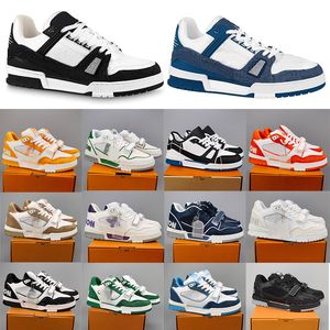 2023 Diseñador Virgil Sneaker Zapatillas para correr Entrenador bajo Piel de becerro Abloh Negro Blanco Verde Rojo Azul Letra Superposiciones Plataforma para caminar al aire libre Tamaño 36-45