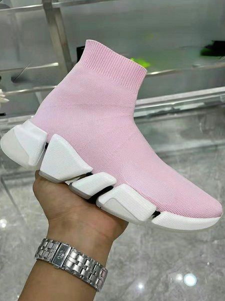 2022 Designer chaussette chaussures pour femmes bottes d'hommes rose couleur en ligne célébrité chaussures célébrité hauts hauts élastique nouvelle couleur femmes Shoe220m