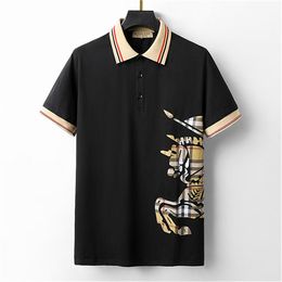 2022 designer rayure polo t-shirts serpent polos abeille floral mens High street mode cheval polo luxe T-shirt v00008