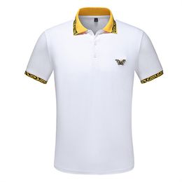 2022 Diseñador Stripe Polo Shirt T Shirts Serpiente Polos Bee Floral Mens High Street Fashion Horse Polo Camiseta de lujo V00025