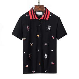 2022 Designer Streep Polo T-shirts Snake Polo Bee Bloemen Borduren Heren High Street Fashion Paard Polo T-shirt Ggity Maat 261M