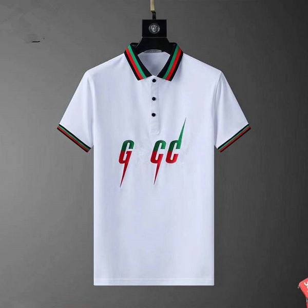 2023 Diseñador Polo a rayas Camiseta Carta Jersey Camisa Abeja Bordado floral Hombres Mujeres High Street Fashion Top S-3XL