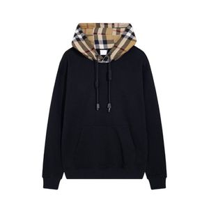 Sudaderas con capucha para hombre Sudaderas con capucha de diseñador para hombre de otoño e invierno Sudadera con capucha de celosía Suéter suelto Suéter de manga larga para hombre con capucha de diseñador