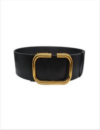 2022 cinturón ancho de 7 cm de moda para mujer de diseñador, negro, cuerpo rojo, hebilla de cinturón dorada al por mayor, AA8801387068