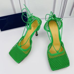 2022 concepteur femmes sandales talons hauts SPARKLE STRETCH mode cuir strass maille sandales fête robes de mariée pantoufles