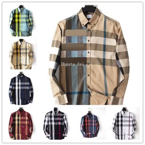 2022 Designers Mens Drail Shirts Business Fashion Casual Shirt Brands Men Shirts Spring Slim Fit T-Shirts Chemises de Marque M-3XL#09