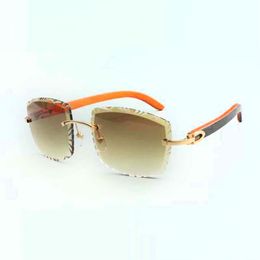 2022 Designers Zonnebrillen 3524023 Sneden Lens Natuurlijke oranje houten Tempels Glazen Maat 58-18-135mm3114444