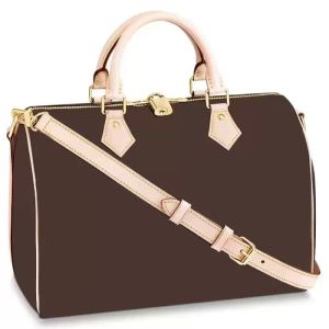 2022 Diseñadores para mujer Messenger Bolsa de viaje Estilo clásico Moda Bolsas de hombro Lady Totes Bolsos Speedy 30 cm con cerradura de llave kk8906