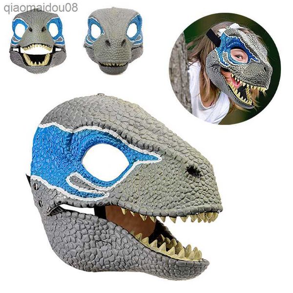 2022 Masque De Dinosaure Horreur Dino Masque Couvre-chef Adulte Enfants Fête Cosplay Bouche Ouverte Dinosaure Latex Masque Cadeau De Noël L230704