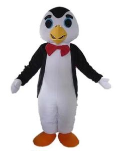2022 Remise vente d'usine un costume de mascotte de pingouin mince avec une cravate rouge à porter par aldut