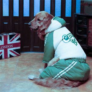 2022 Veste pour chien hiver Golden Retriever Husky Labrador chiens vêtements pour animaux de compagnie Cool lettre manteau à capuche ropa para perro roupa cachorro 211013