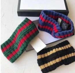 2022 Bandons élastiques de laine turban en tricot Bands à cheveux pour hommes et femmes Marque de lettre hiver