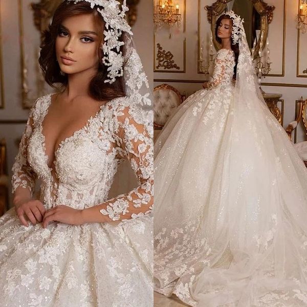 2023 Élégant Cristaux Robes De Mariée Robes De Mariée Col En V Peplum À Volants Ruché Bohème Boho Jardin Pays Robe De Noivas BC14767 GB1128