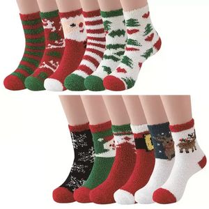2022 Calcetines navideños de alce, calcetines gruesos de lana de coral, calcetines de piso al por mayor, calcetines navideños 0630