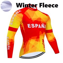 2024 Espana hiver cyclisme vestes polaire cyclisme Jersey homme à manches longues vtt vélo vêtements thermique vélo porter Invierno Maillot Ropa Ciclismo