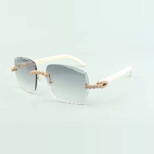 2022 lunettes de soleil en diamant bouquet exquis 3524014 avec des lunettes de chamois blancs naturels et une lentille taillée épaisseur 3.0, taille: 18-140 mm