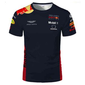 2022 F1 Korte Mouw 3d Print Oversized Rode Formule 1 T-shirt Mannen Vrouwen Extreme Sport Fans Ademende Kinderkleding