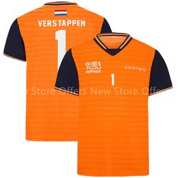 2024 F1 Racing Racing T-shirts masculins et féminins Le pilote Max Verstappen Sportswear avec loisir Summer Short Sleeve