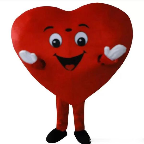 2022 Usine chaude nouveau coeur rouge de costume de mascotte adulte taille adulte Costume de mascotte de coeur fantaisie