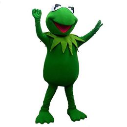 2022 Factory verkooppunten Kermit Frog Mascot Kostuum Kerst Halloween Cartoon voor verjaardagsfeestje Funning jurk