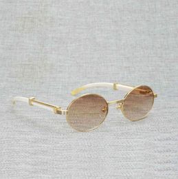 2022 Factory Modèle entier Bois naturel Men de Buffle blanc Buffalo Horne Verres transparentes Cadre métallique OCULOS Nuances en bois pour l'été A7542518