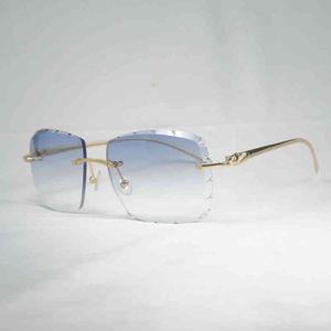 2022 Venta al por mayor de fábrica Nuevas gafas de sol con corte de diamante vintage Estilo leopardo Gafas de gran tamaño Gafas retro Tonos para hombres Gafas para conducir Gafas sin montura