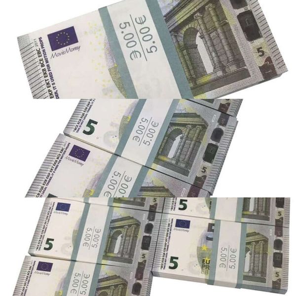 2022 Faux billets de banque 5 10 20 50 100 dollars Euros réalistes accessoires de barre de jouets copie monnaie film argent Fauxbillets 100 pièces Pack1898673SOXH9FKM