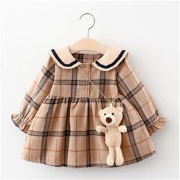 2022 val pasgeboren baby meisje jurk kleding peuter meisjes prinses plaid verjaardag jurken voor baby baby kleding 0-2y vestidos