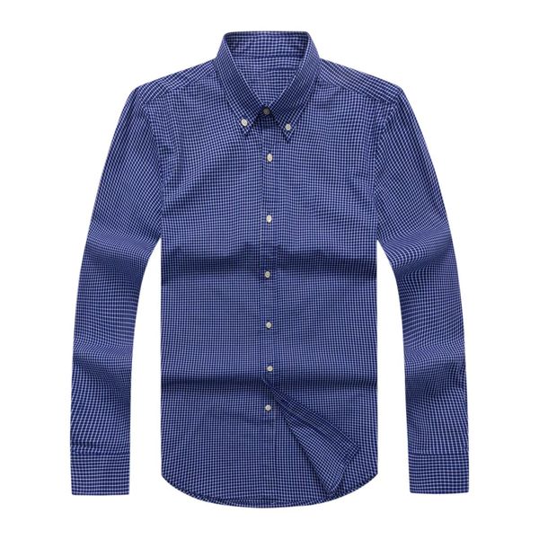 2022 automne hiver nouveaux hommes à manches longues chemises à carreaux 100% coton chemises hommes Oxford tissu décontracté mode chemise 4 couleurs