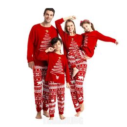 2022 Familie matching outfits voor kerstpyjama kinderen volwassen vrouwen