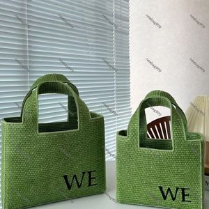 NIEUWE VAKANTIE ZOMER TRIDDELS TAG STRAND BAGS Dames Straw Handtas Purse Klassieke Mode -borduurbrief Hoogwaardige handgeweven totes Straw winkelen 4 kleuren