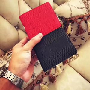 2022 beroemde designer merk rode lederen portemonnee mannen vrouwen korte portemonnee mode klassieke portemonnee en portemonnee box202p