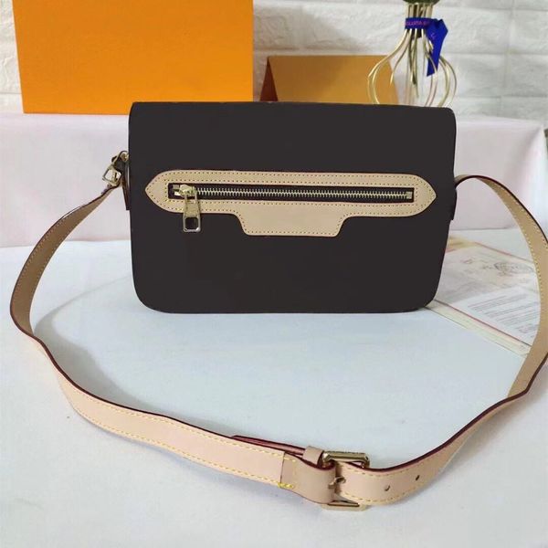 2023 Bolsos de diseñador famosos Bolsos de hombro Cross Body Clutch Lady Fashion Bag Cuero genuino Classic Saddle Women Simplicidad 011